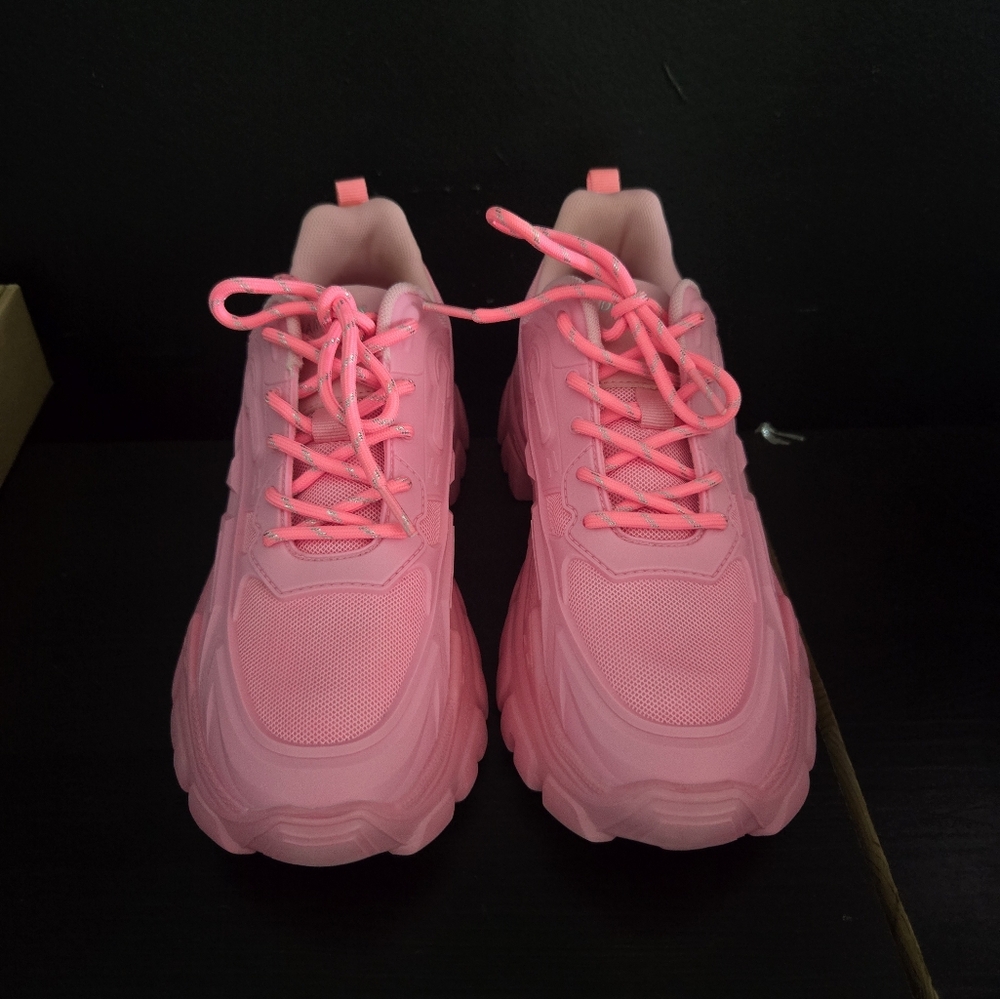 SIZE 8, DREAM PAIRS Women Chunky Fashion Sneakers Platform, PINK